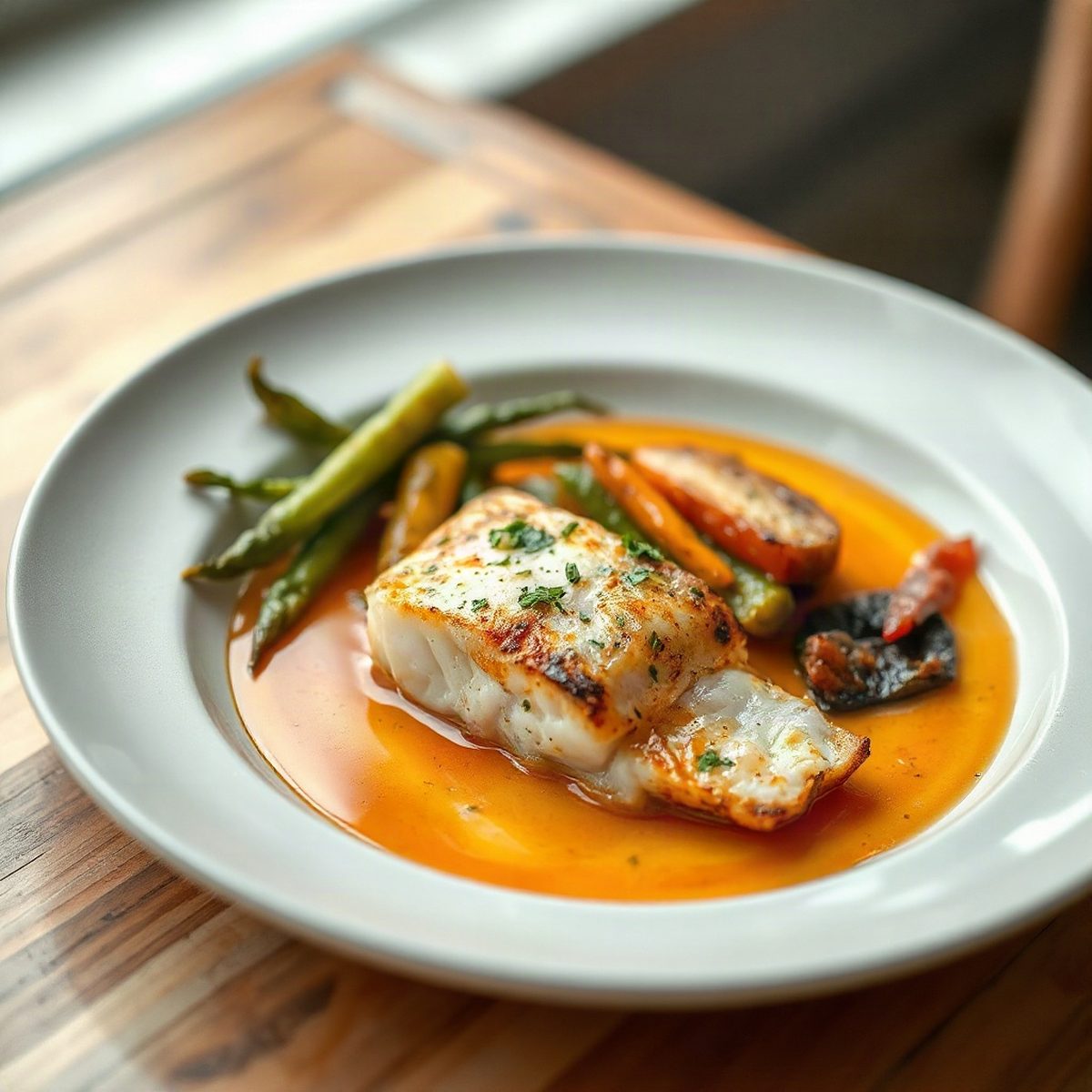 Pan-Seared Redfish with Quick Eggplant and Green Pepper Ratatouille