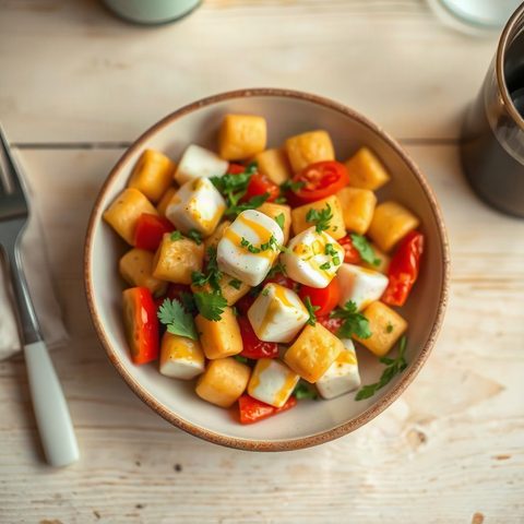 Poêlée de gnocchi au halloumi et poivrons