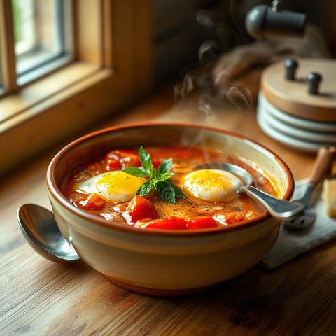 Œufs mijotés aux poivrons et emmental suisse