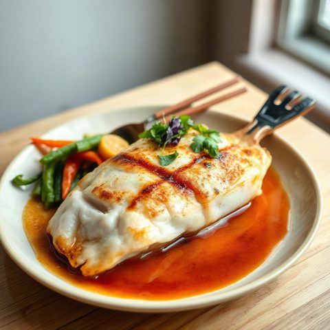 Pangasius braisé à la crème de coco et gingembre