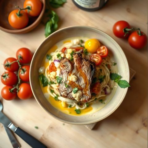 Bol de porc haché à la mexicaine et tomates Roma