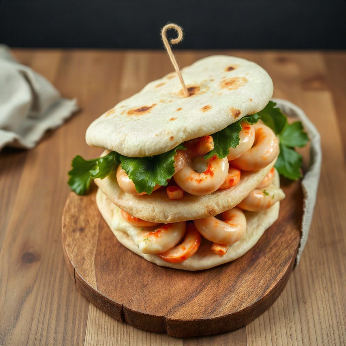 Shrimp, Avocado and Romaine Pitas