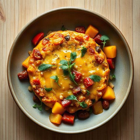 Frittata aux pommes de terre, poivrons et Jarlsberg