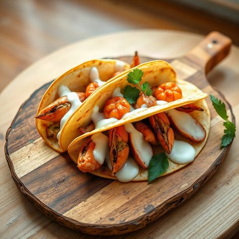 Tacos de crevettes à la sauce yogourt-citron