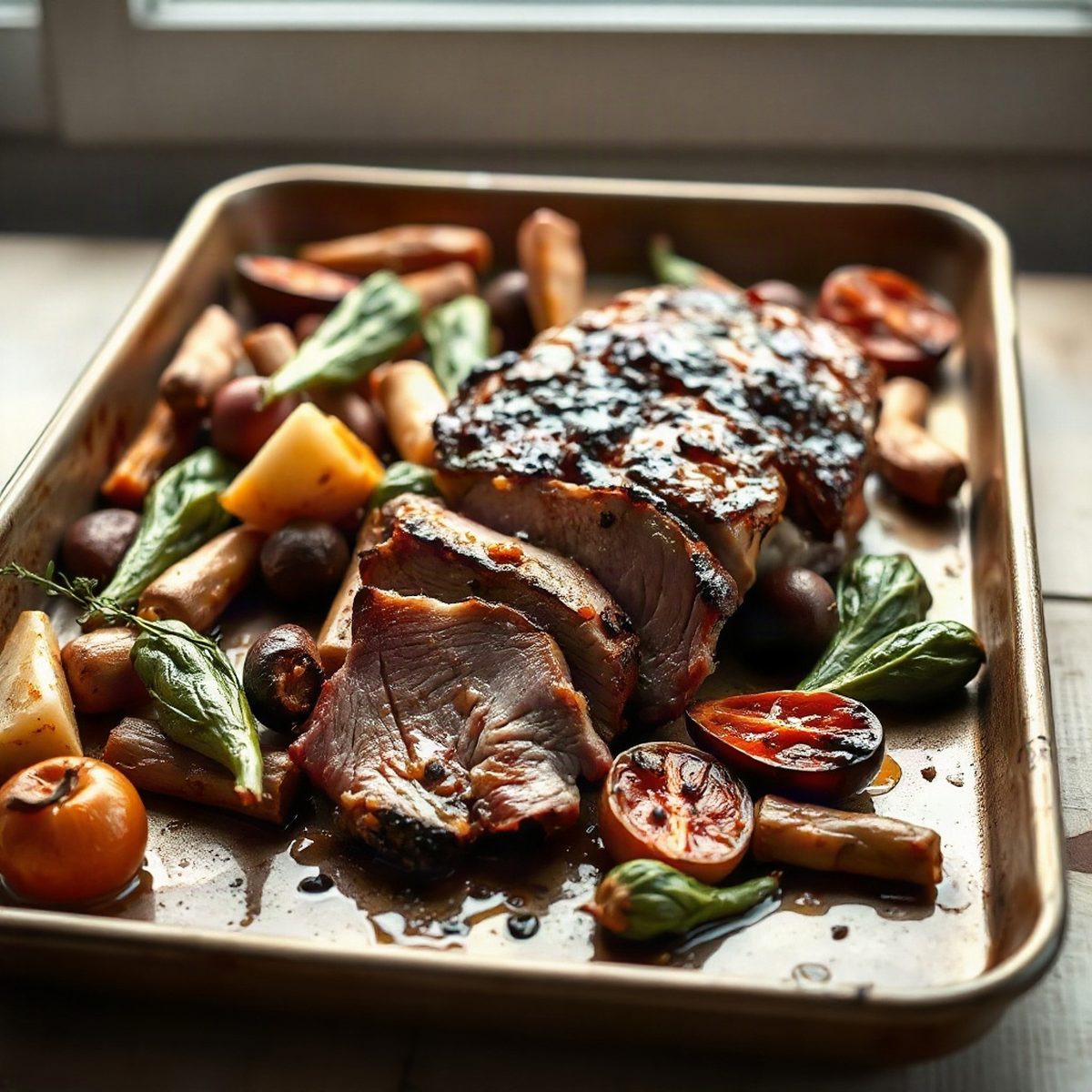 Honey-Mustard Roasted Pork Tenderloin with Root Vegetables