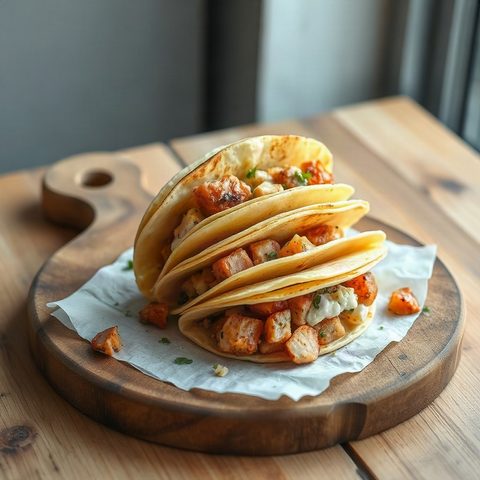 Tacos de poisson croustillants au chou mariné
