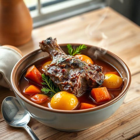 Ragoût de bœuf braisé aux carottes et pommes de terre