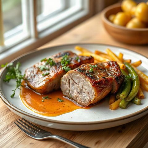 Côtelettes de porc glacées à l'érable et paprika fumé
