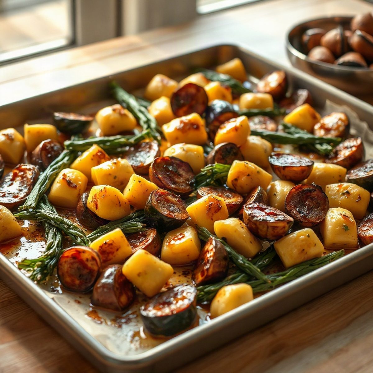 Roasted Stuffed Gnocchi with Squash and Spinach
