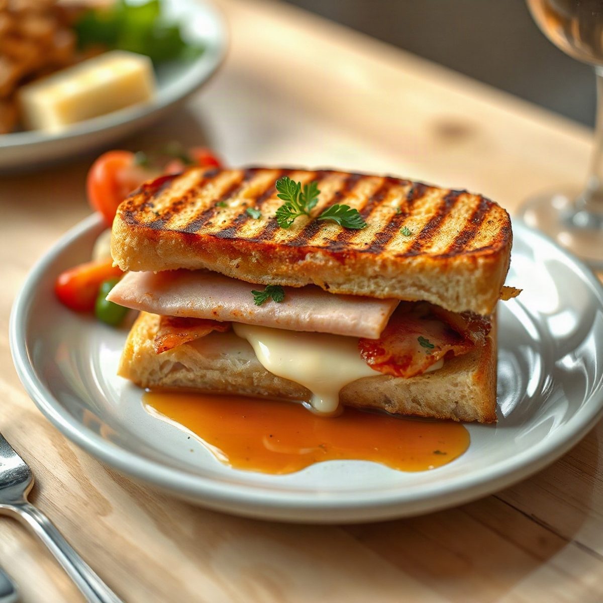 Grilled Ham and Brie Croque-Monsieur