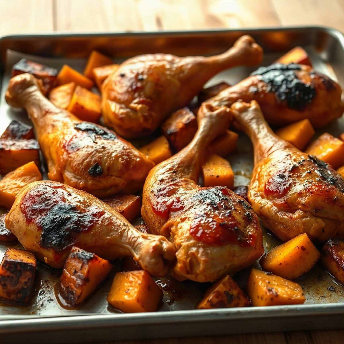 Roasted Chicken Drumsticks with Smoked Paprika and Butternut Squash