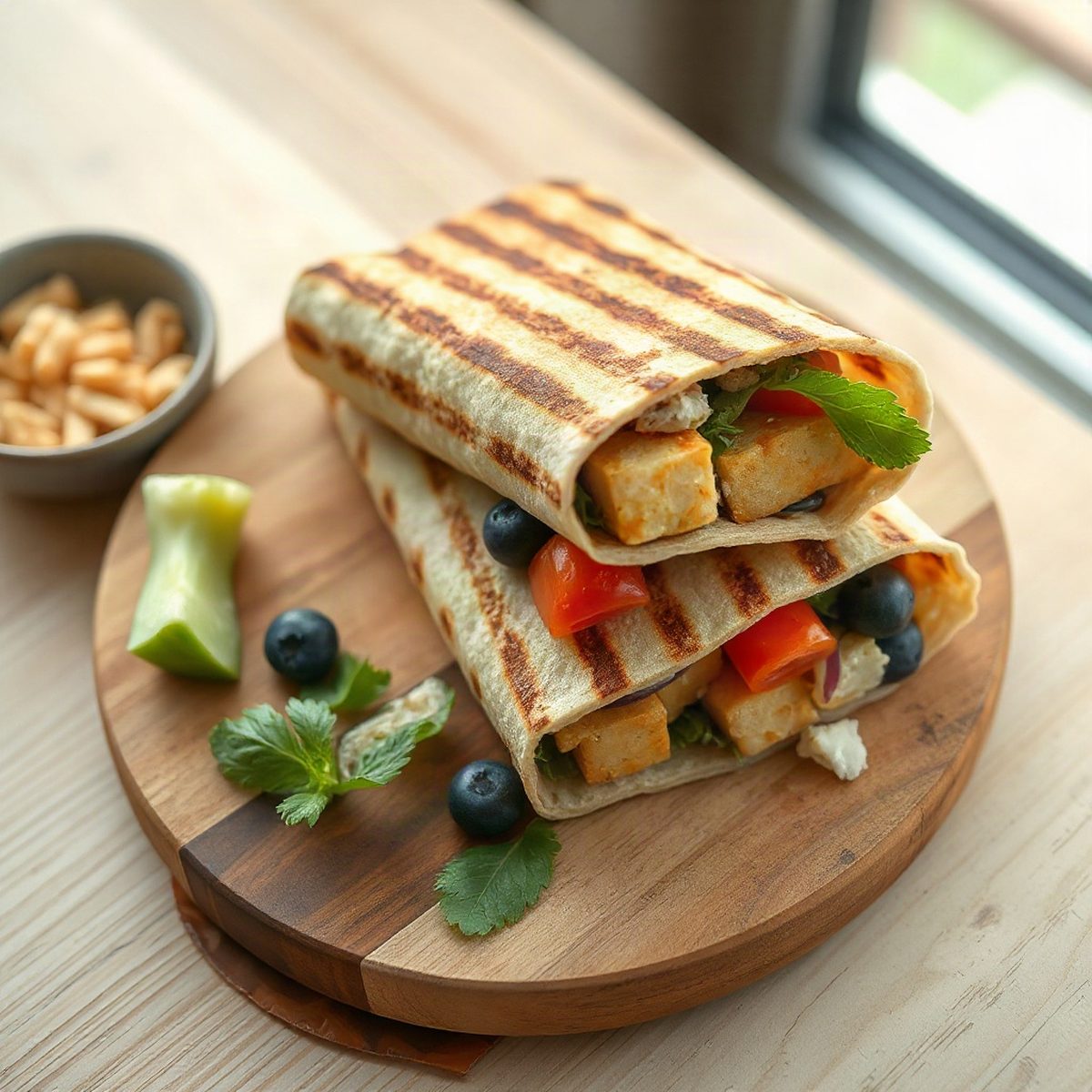 Grilled Tofu Hummus Wraps