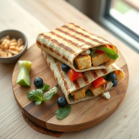 Wraps de tofu grillé à l'hummus