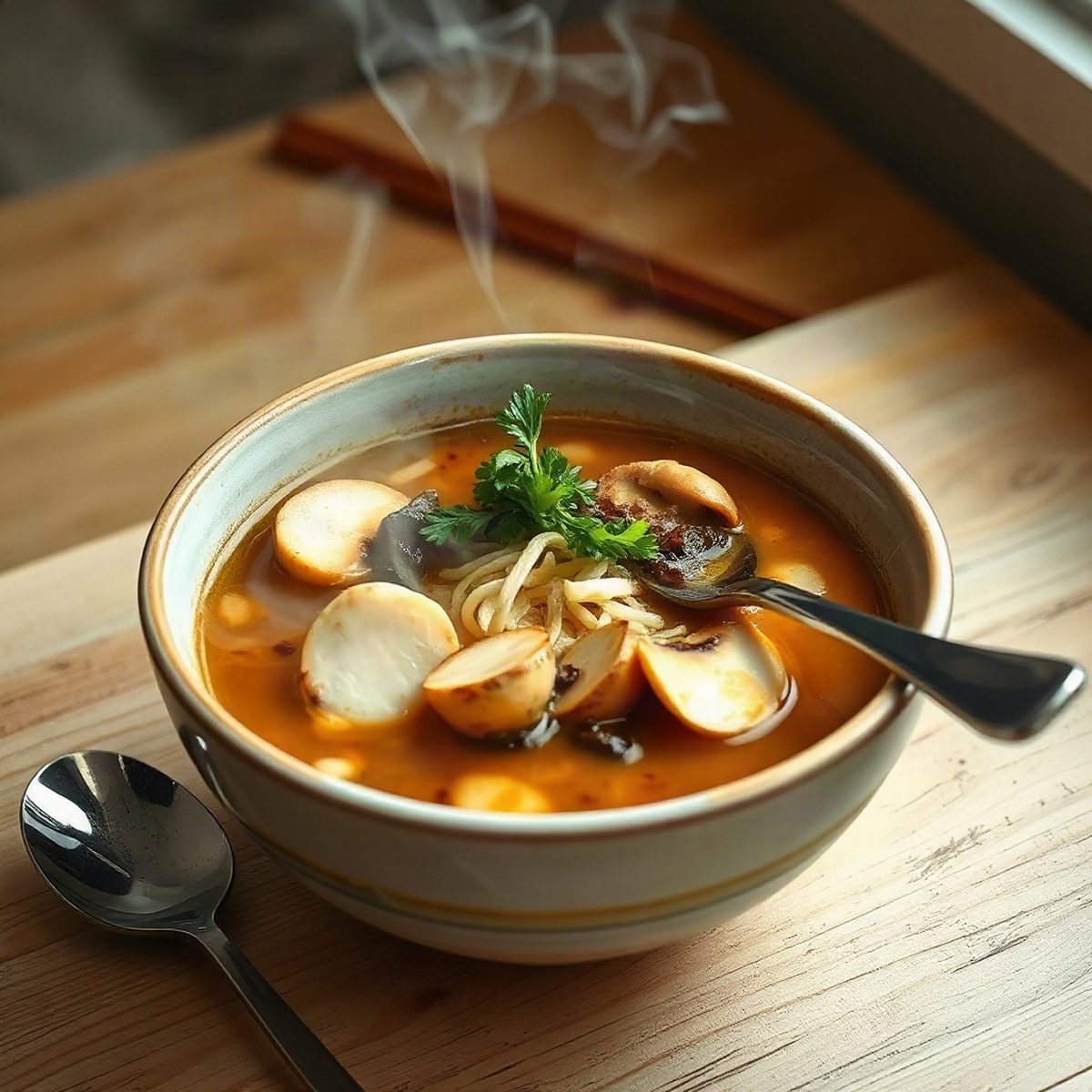 Quick Tofu Mushroom Ginger Ramen