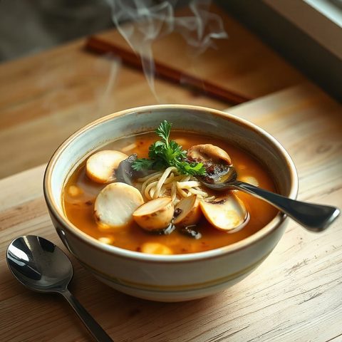Ramen express au tofu, champignons et gingembre