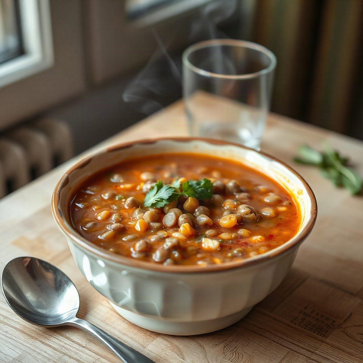 Hearty Lentil, Spinach and Kaiser Cheese Soup