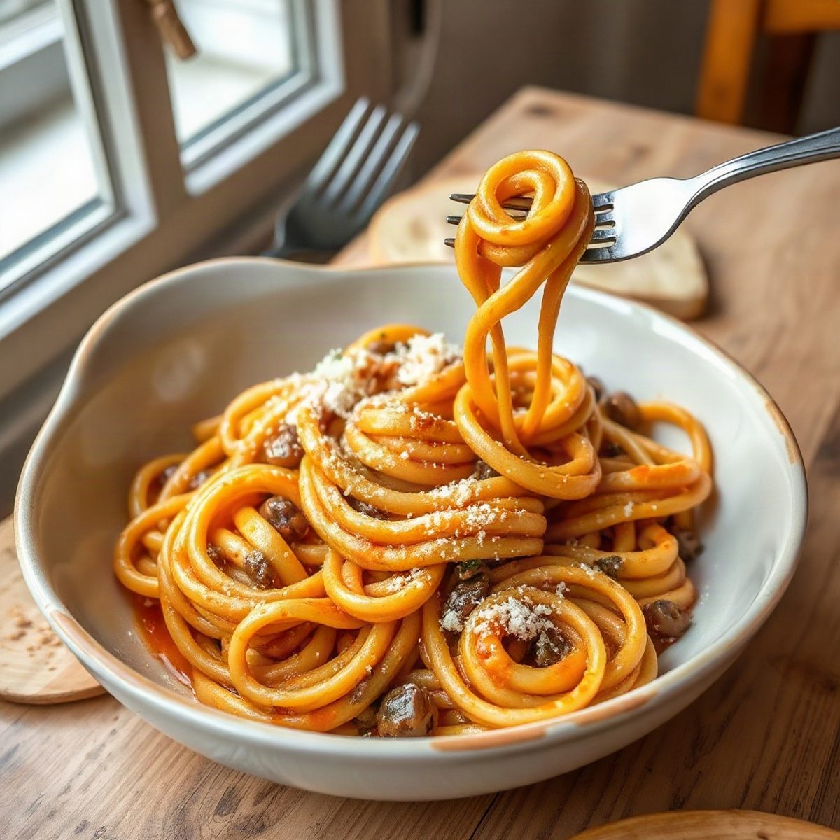 Pâtes one-pot à la courge buttercup et lentilles