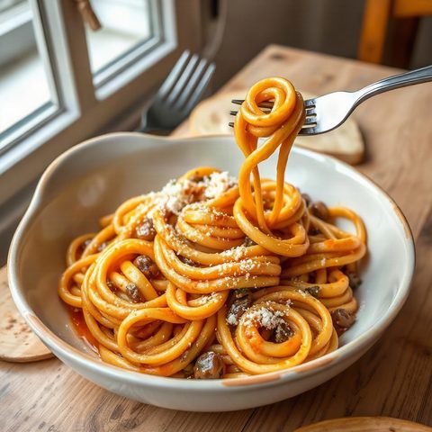 Pâtes one-pot à la courge buttercup et lentilles