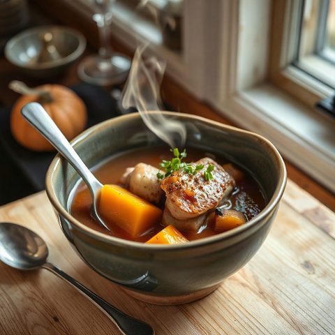 Ragoût d'épaule de porc à la courge butternut
