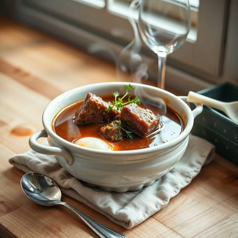 Ragoût de jarret de bœuf braisé au chou napa