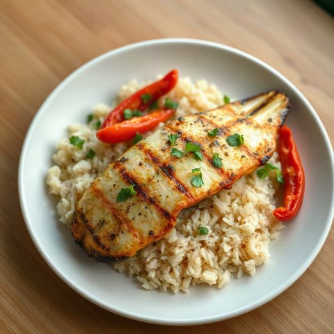 Tilapia tandoori au riz basmati et poivrons