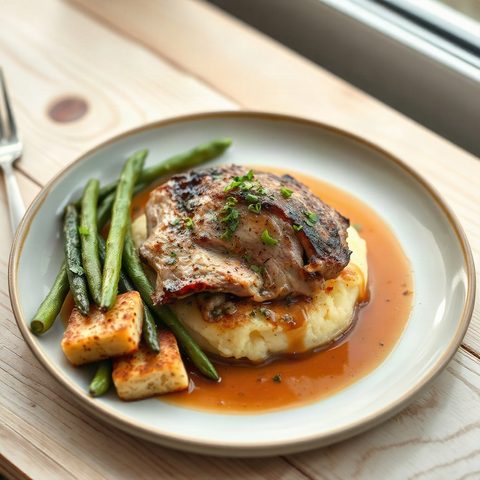 Hachis parmentier d'agneau aux pleurottes