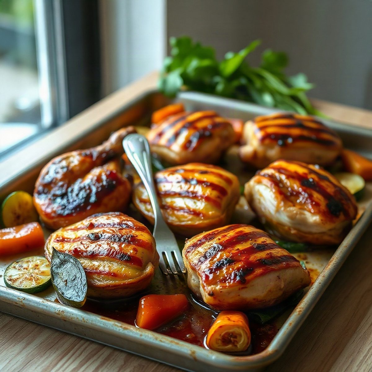 Pilons de poulet rôtis à l'érable et courge buttercup