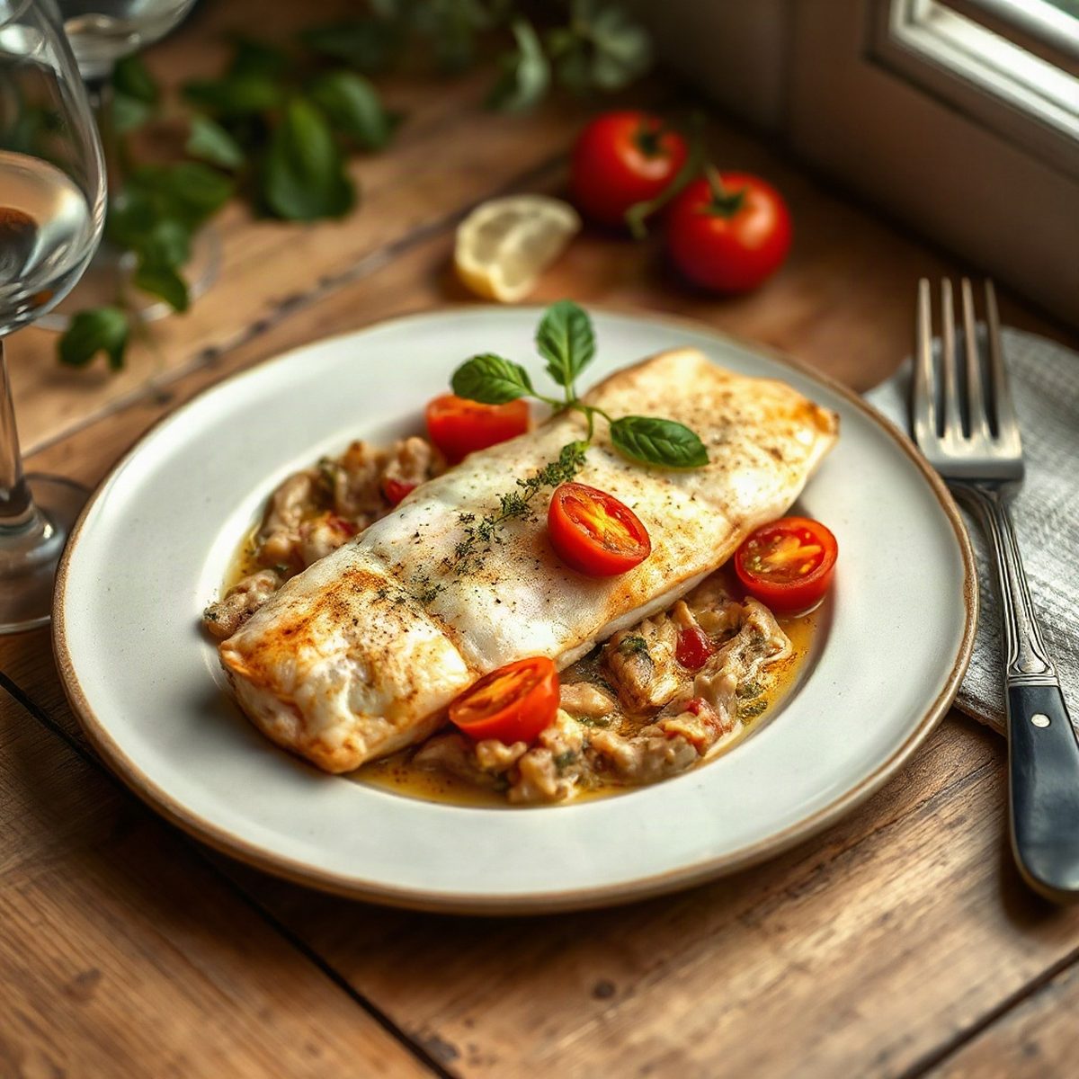 Pan-Seared Tilapia with Okra and Tomatoes
