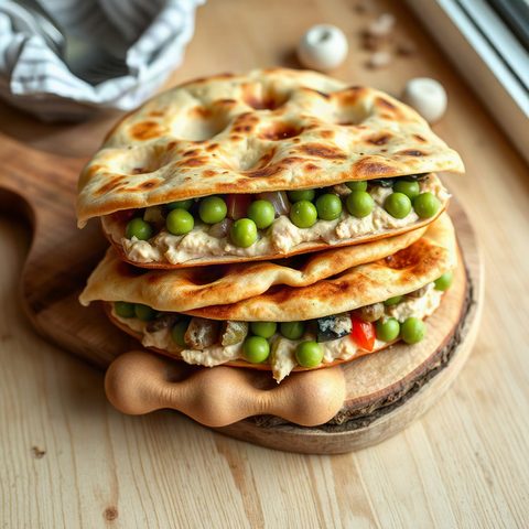 Pitas croustillants aux pois chiches et hummus