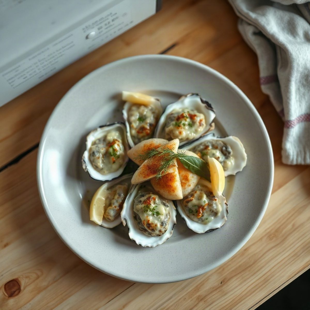 Boursin and Garlic Gratinéed Oysters