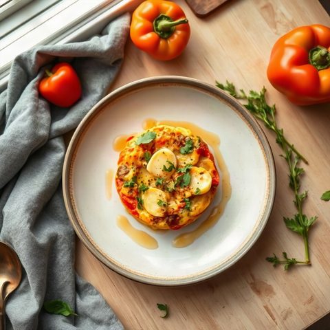 Frittata aux poivrons et pommes de terre