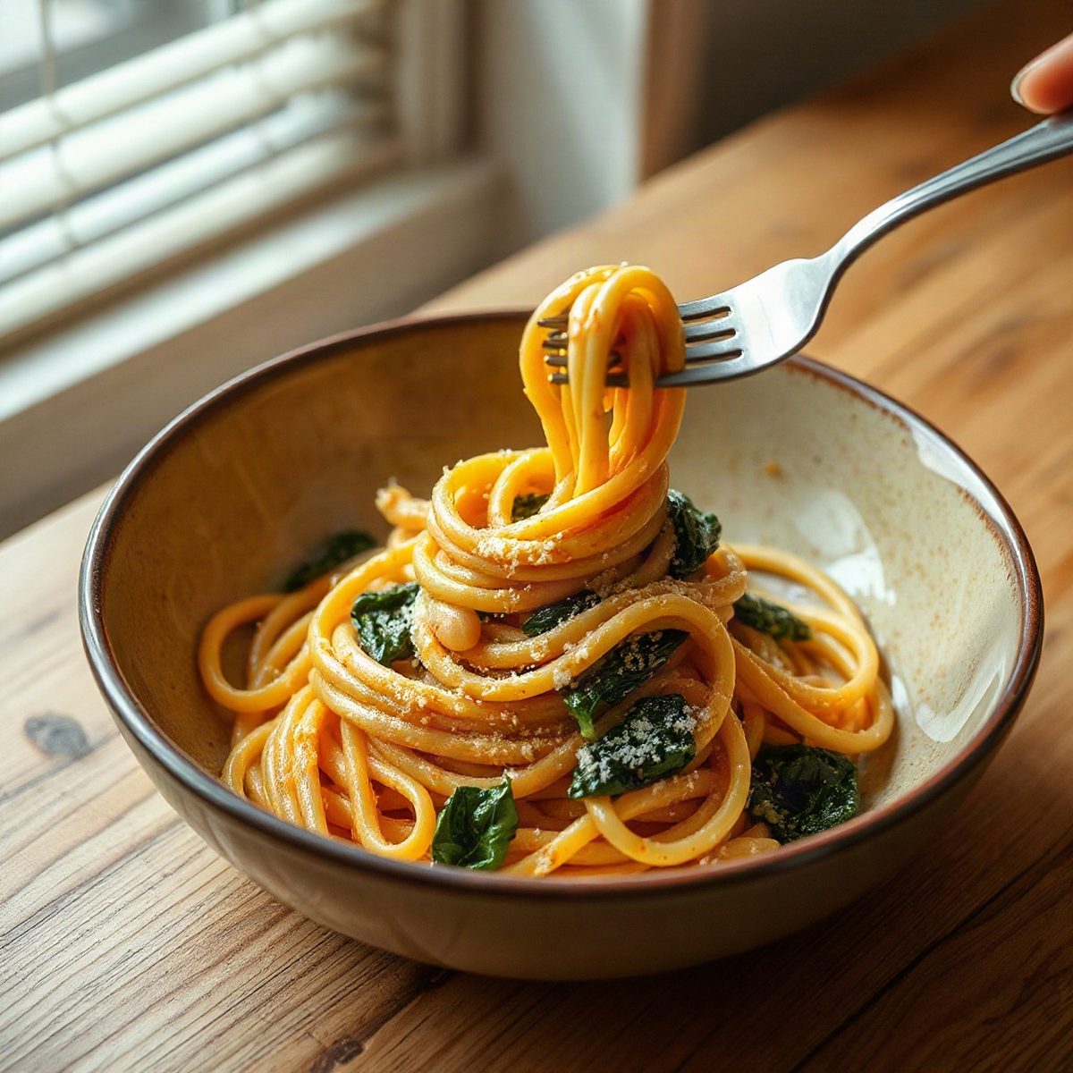 One-Pot Pasta with White Beans and Spinach