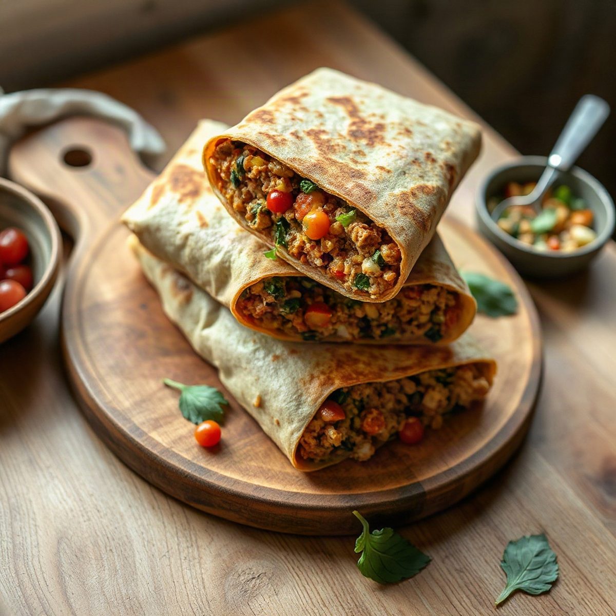 Plant-Based Ground Wraps with Mild Spices