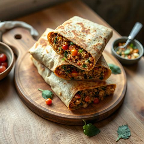 Wraps de hachis végétal aux épices douces