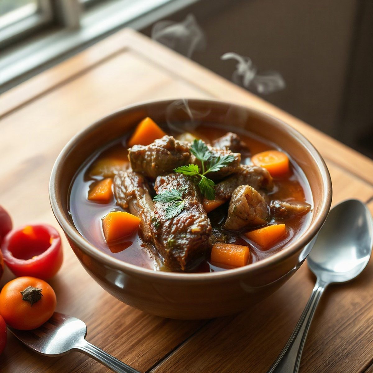 Ragoût de porc fumé aux carottes et au chou