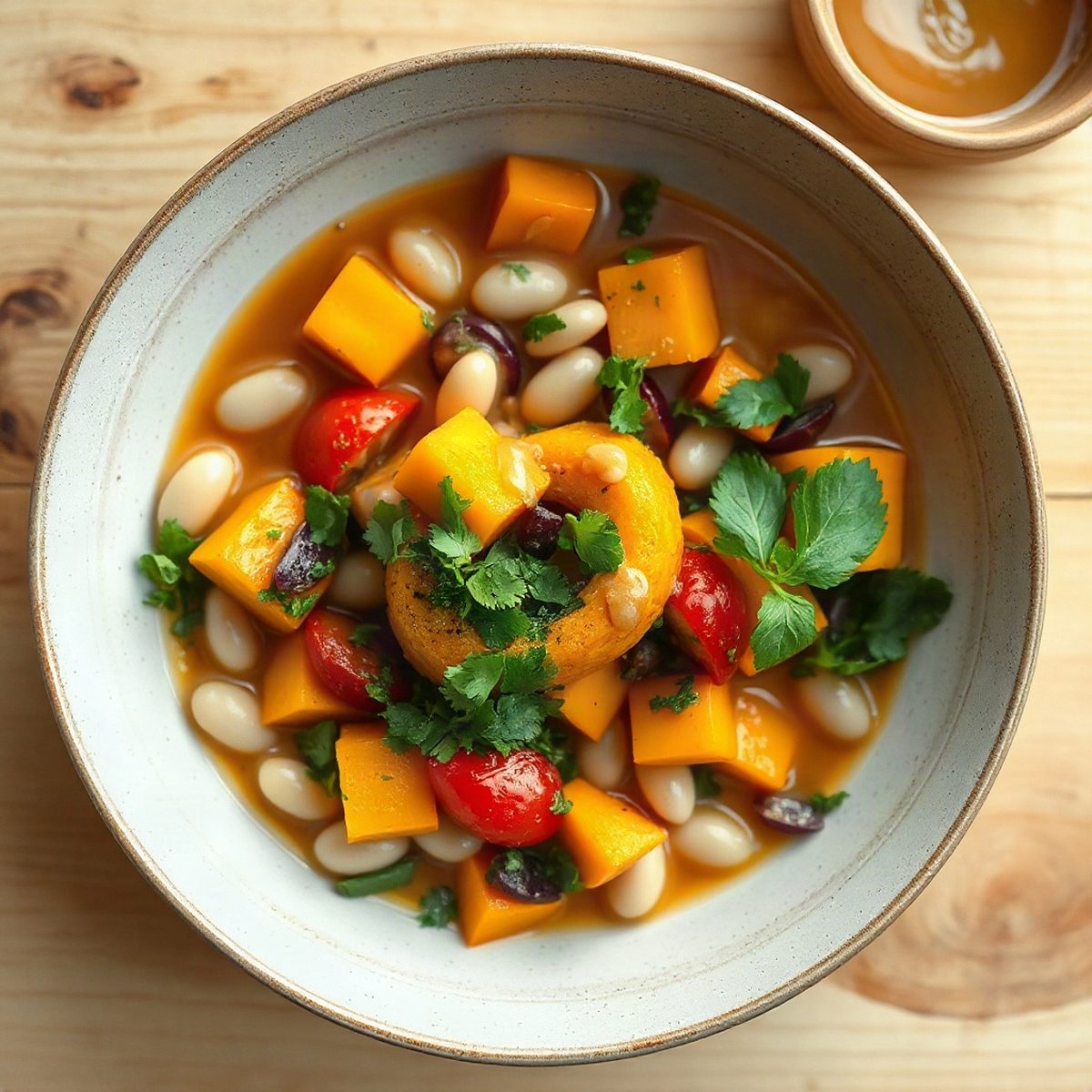 Curry doux de courge kabocha et haricots blancs
