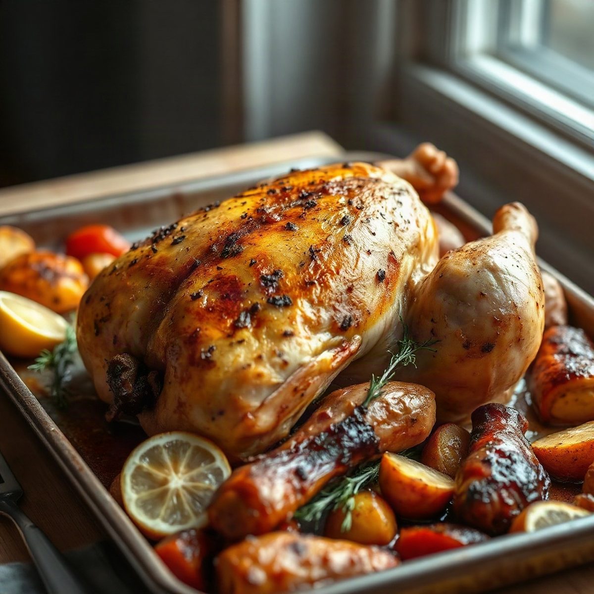Whole Roasted Chicken with Lemon and Fennel