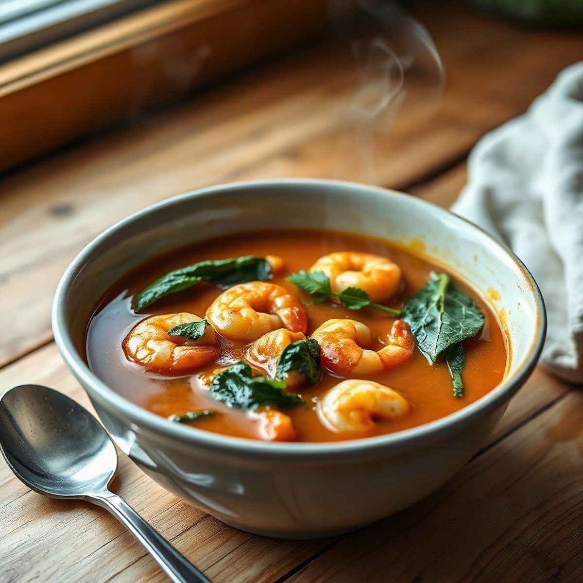 Coconut Shrimp Curry with Spinach