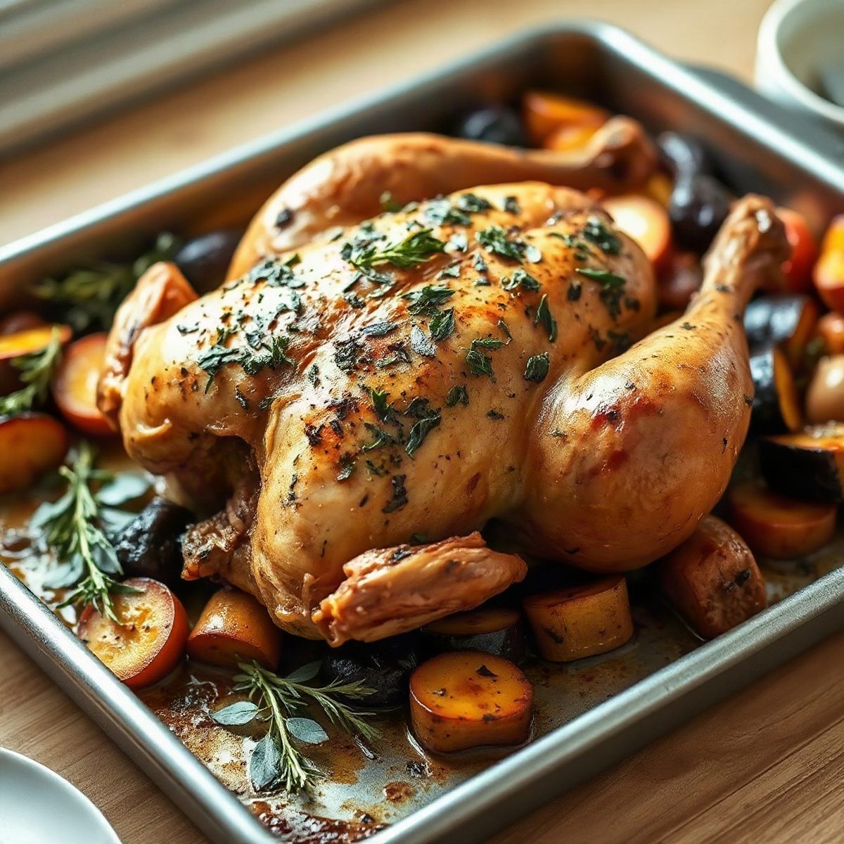 Herb-Roasted Whole Chicken with Root Vegetables