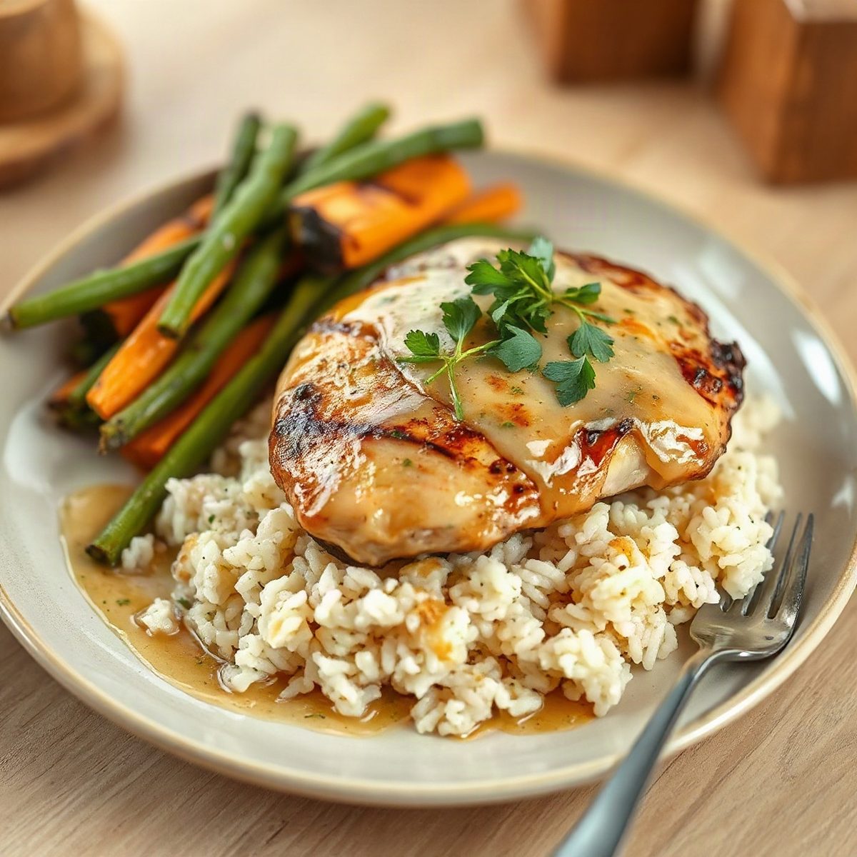 Creamy Leek Chicken over Rice