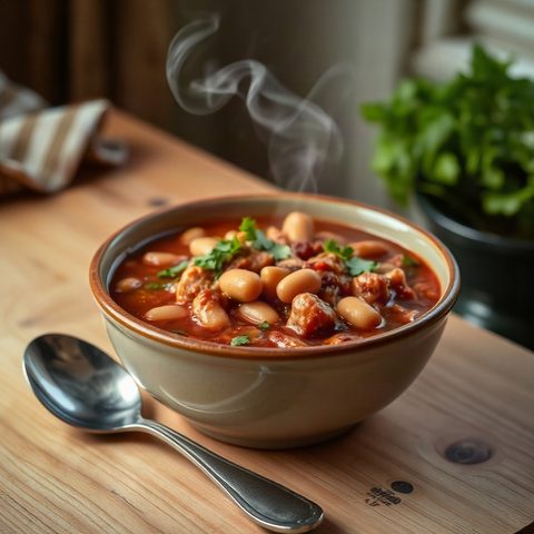Chili de porc haché aux légumineuses