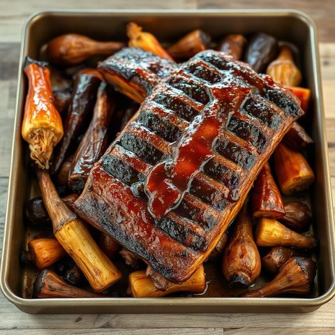 Côtes levées de porc laquées à l'érable