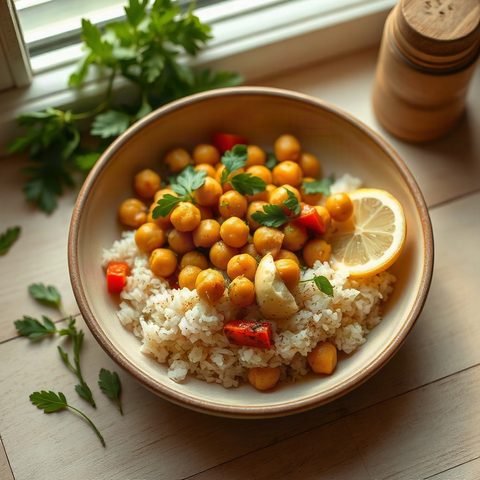 Curry rapide de pois chiches au citron