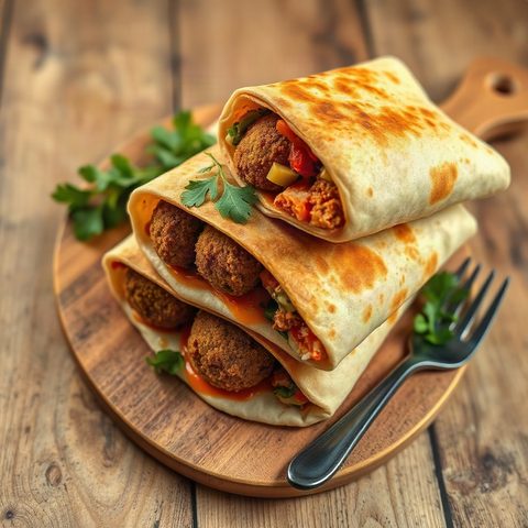 Wraps de falafels et hummus
