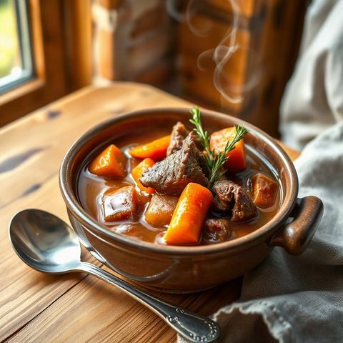 Ragoût de bœuf aux carottes et au thym