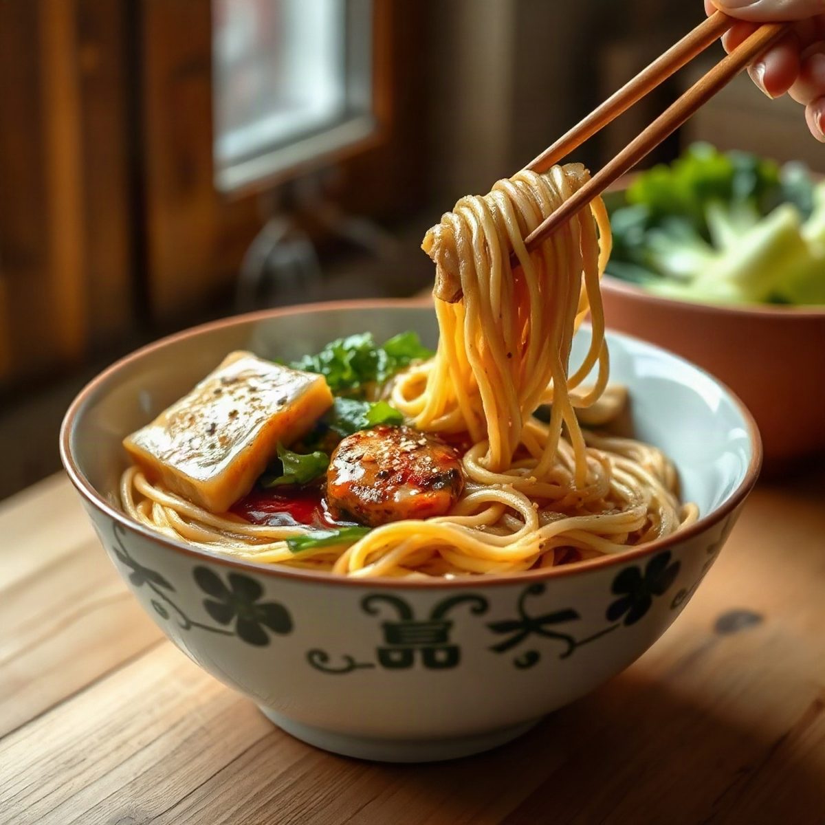 Vegetarian Dumpling and Bok Choy Noodle Bowl