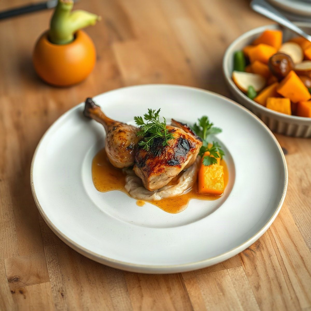Braised Chicken with Buttercup Squash and Daikon