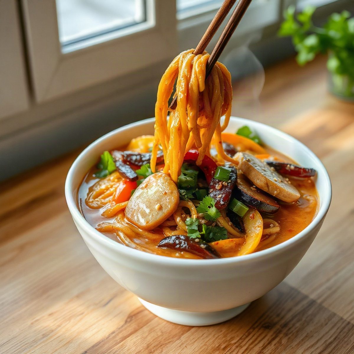 Peanut Noodle Bowl with Crunchy Vegetables