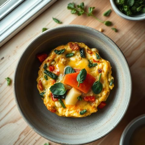 Mini-frittatas aux épinards et cheddar (boîte à lunch)