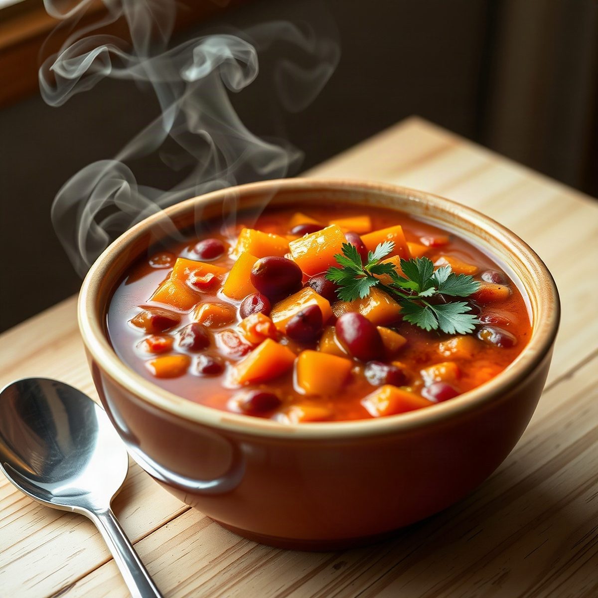 Butternut squash and red bean chili